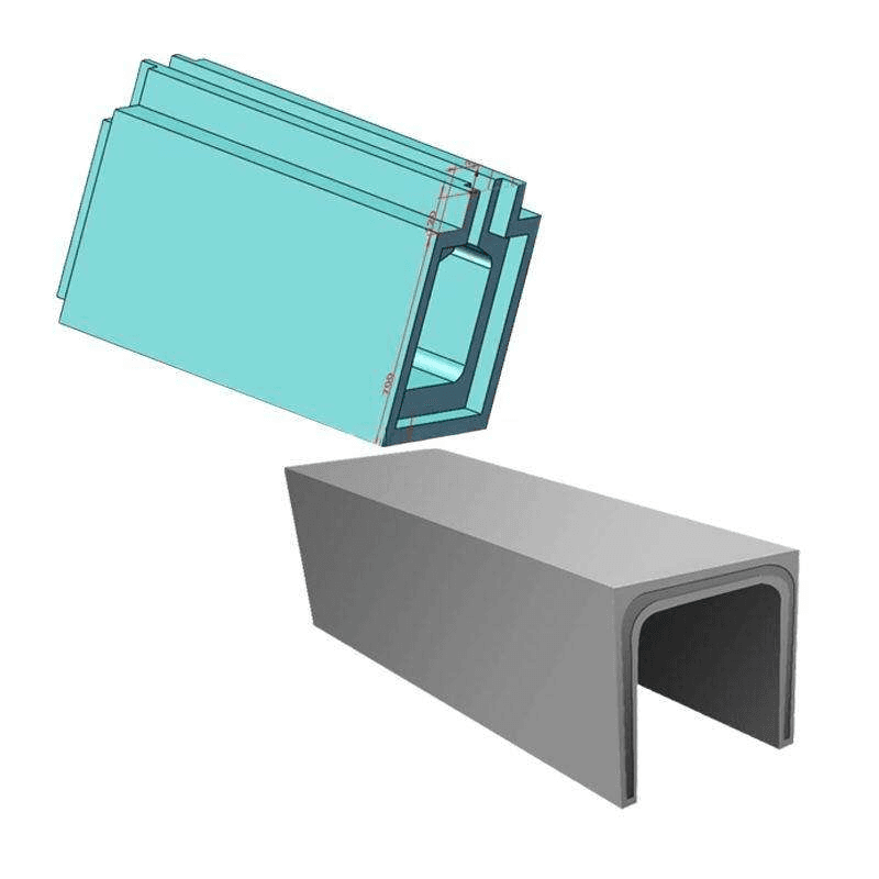 Industrial OEM ODM Rectangular Drainage Channel Steel Mould | Precast Concrete Irrigation Ditch Mold for Road Construction